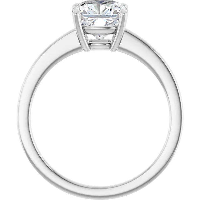 Cushion White Gold Solitaire Style Engagement Ring