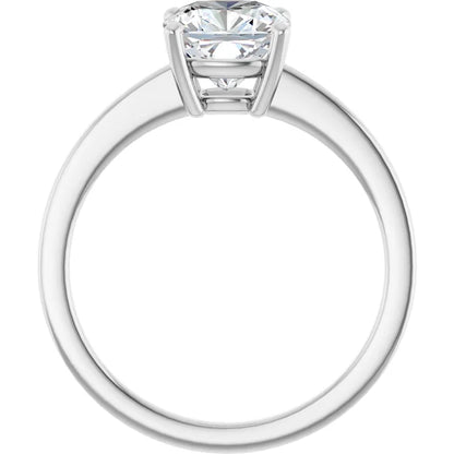 Cushion White Gold Solitaire Style Engagement Ring