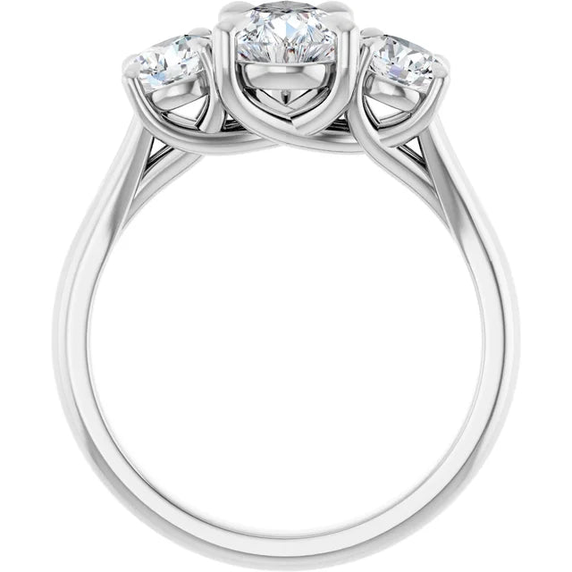Pear White Gold Accent Engagement Ring