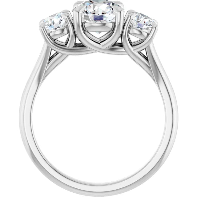 Round Brilliant White Gold Accent Engagement Ring