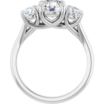Round Brilliant White Gold Accent Engagement Ring