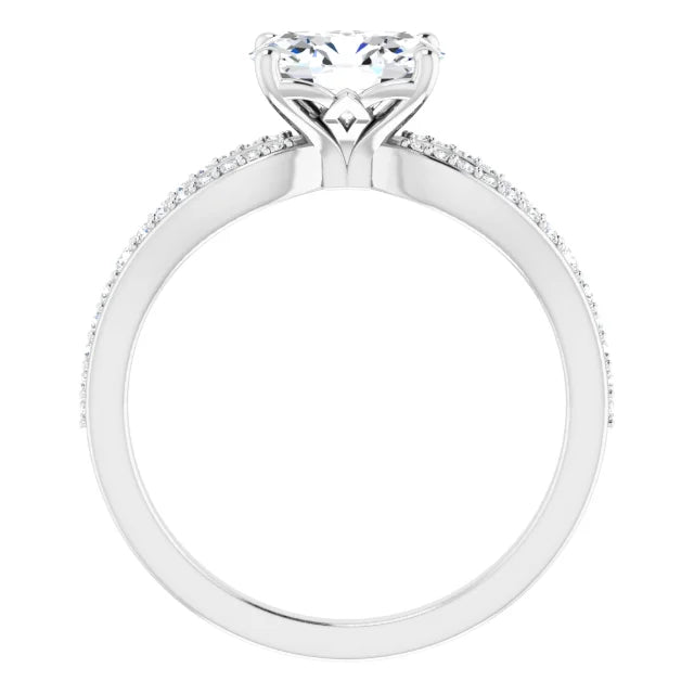 Oval White Gold East West Style Engagement Ring