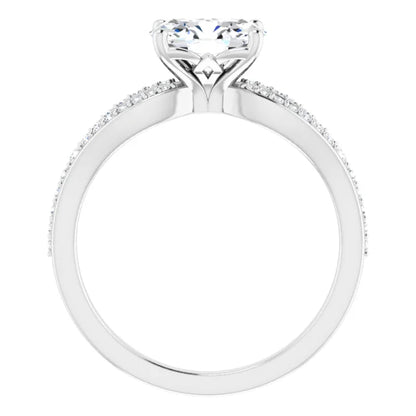 Oval White Gold East West Style Engagement Ring