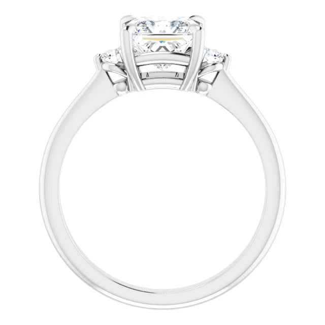 Princess White Gold Accent Engagement Ring