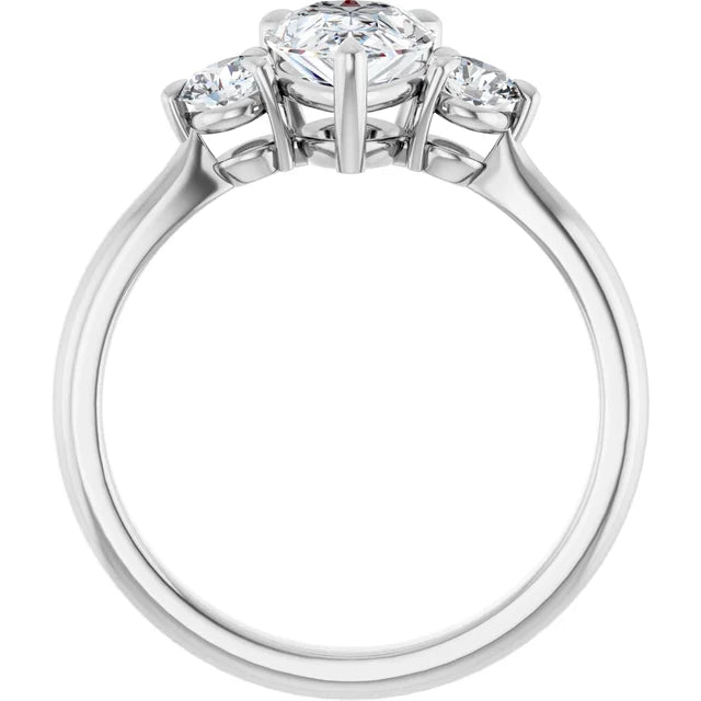 Pear White Gold Accent Engagement Ring