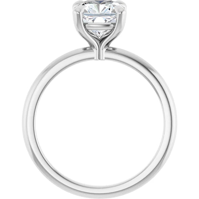 Cushion White Gold Solitaire Engagement Ring