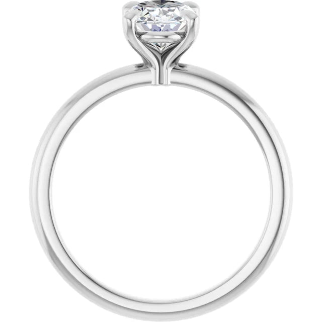 Oval White Gold Solitaire Engagement Ring