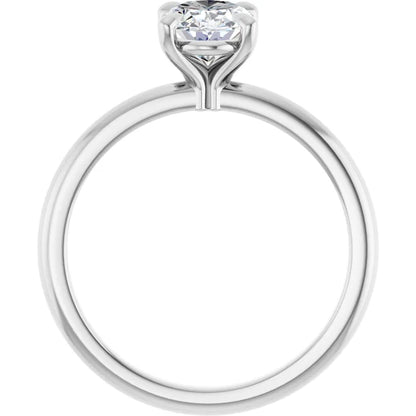Oval White Gold Solitaire Engagement Ring