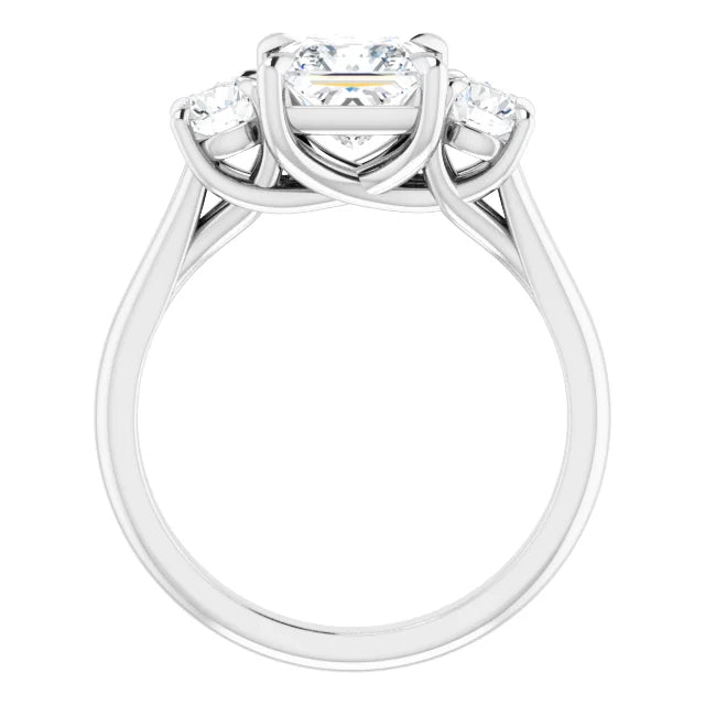 Princess White Gold Accent Engagement Ring