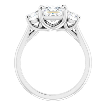 Princess White Gold Accent Engagement Ring