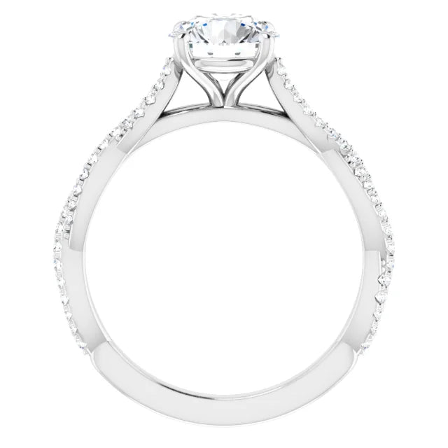 Round Brilliant White Gold Twist Style Engagement Ring