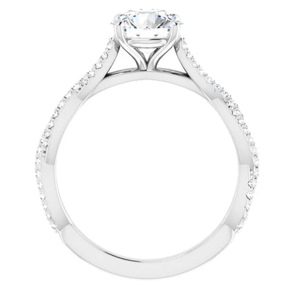 Round Brilliant White Gold Twist Style Engagement Ring