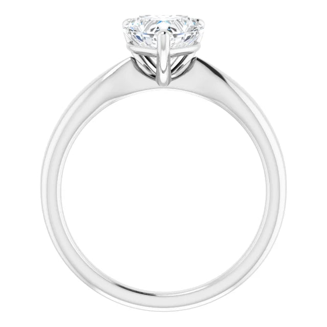 Heart White Gold Knife Edge Solitaire Engagement Ring