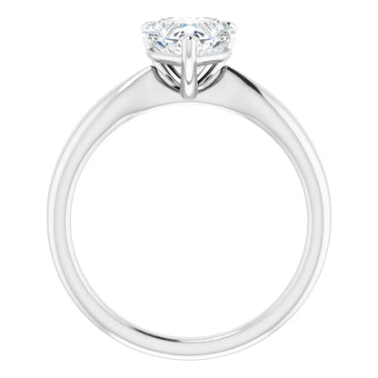 Heart White Gold Knife Edge Solitaire Engagement Ring