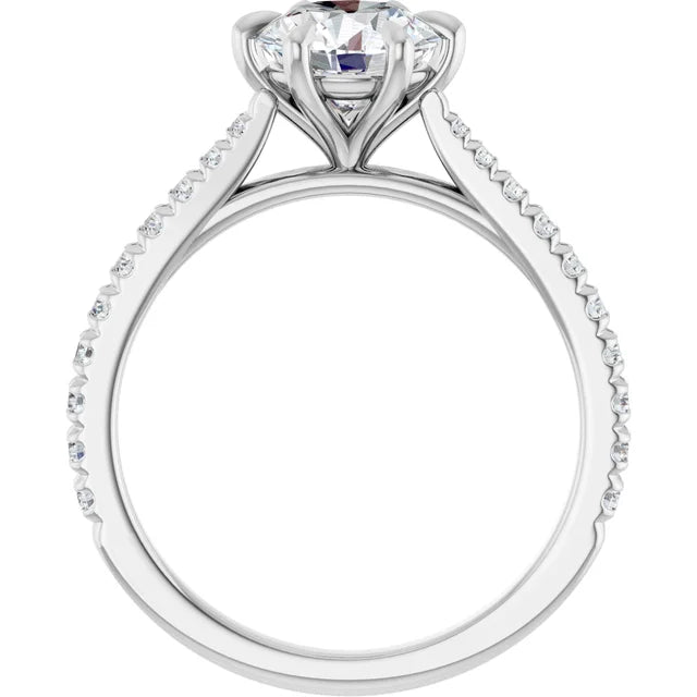 Round Brilliant White Gold Claw Set Style Engagement Ring