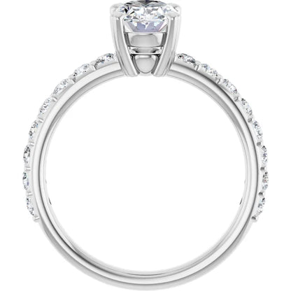 Oval White Gold Claw Set Style Engagement Ring