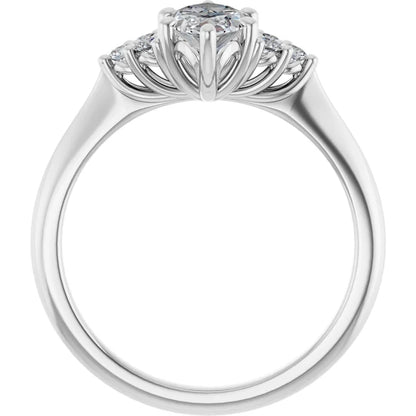 Marquise White Gold Antique Inspired Design Engagement Ring