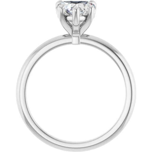 Heart White Gold Solitaire Engagement Ring