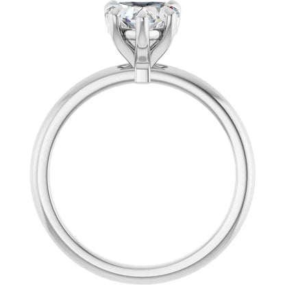 Heart White Gold Solitaire Engagement Ring