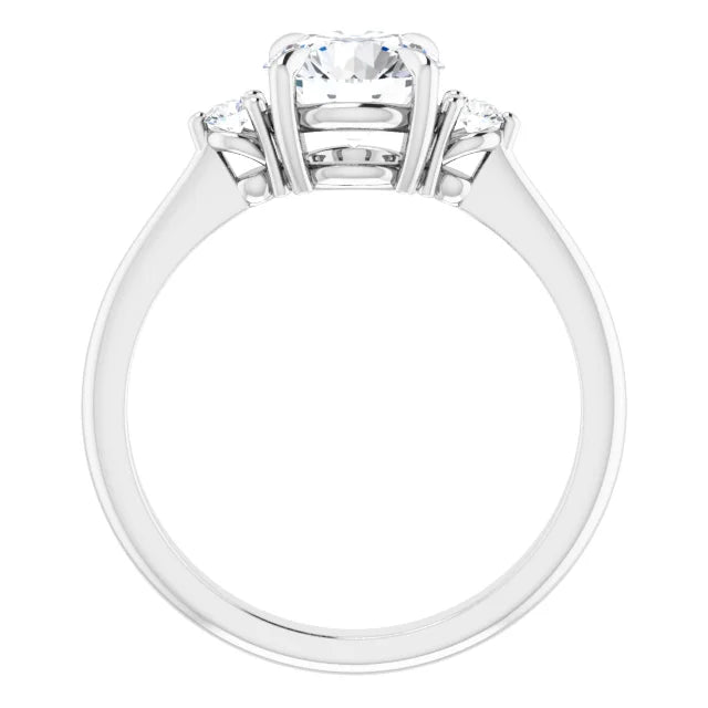 Round Brilliant White Gold Accent Engagement Ring