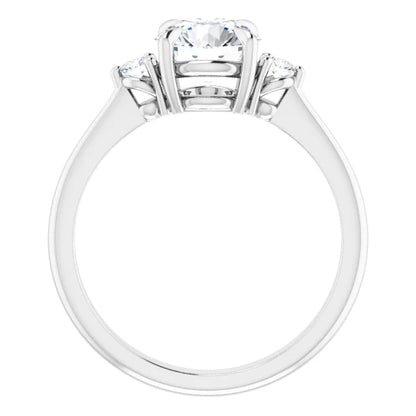 Round Brilliant White Gold Accent Engagement Ring