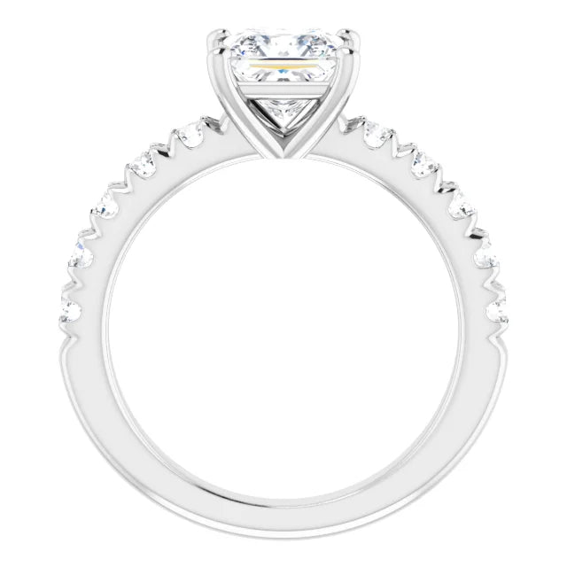 Princess White Gold Four Claw Set Style Engagement Ring