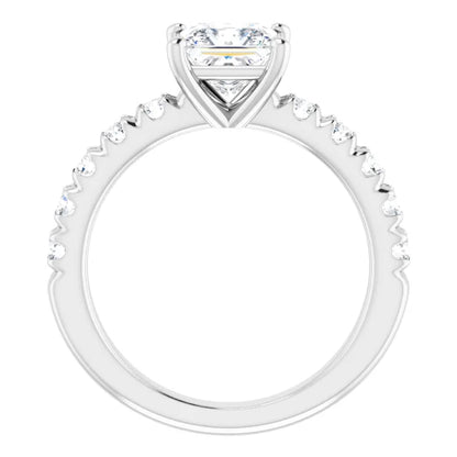 Princess White Gold Four Claw Set Style Engagement Ring