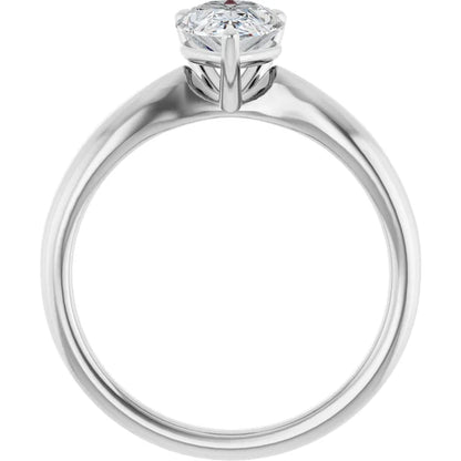 Pear White Gold Knife Edge Solitaire Engagement Ring