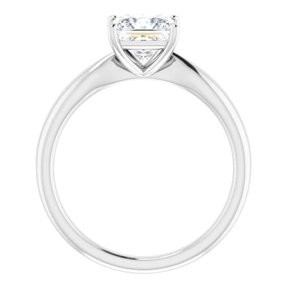 Princess White Gold Knife Edge Solitaire Engagement Ring