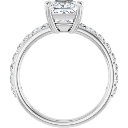 Princess White Gold Claw Set Style Engagement Ring