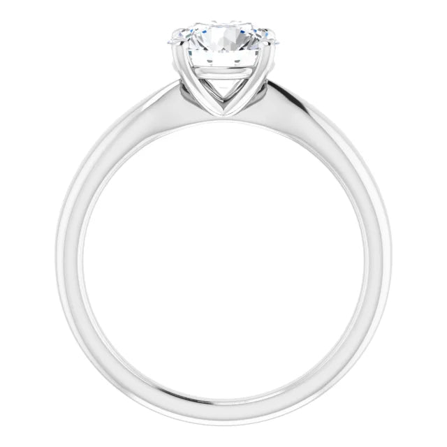 Round Brilliant White Gold Knife Edge Solitaire Engagement Ring