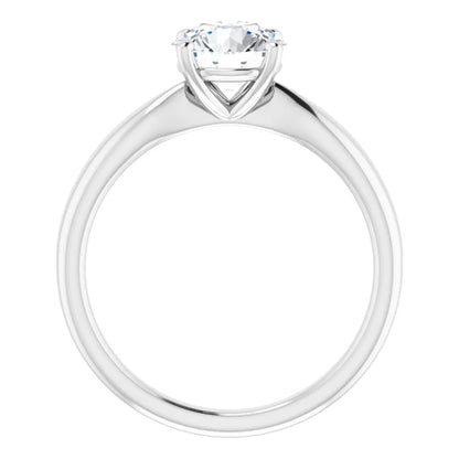 Round Brilliant White Gold Knife Edge Solitaire Engagement Ring