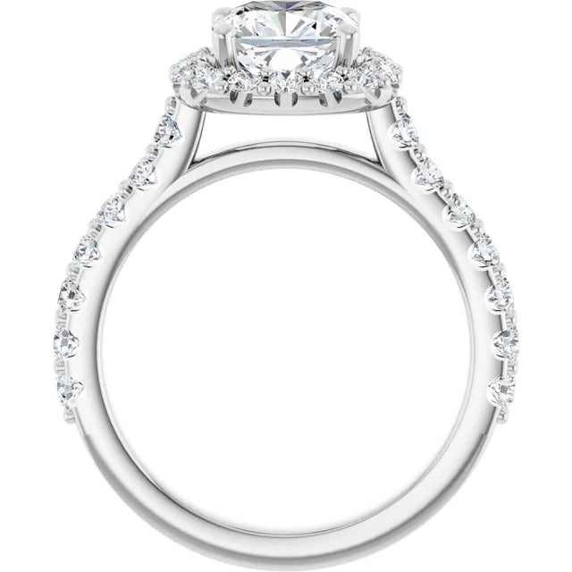 Cushion Halo White Gold Style Engagement Ring