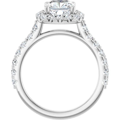 Cushion Halo White Gold Style Engagement Ring