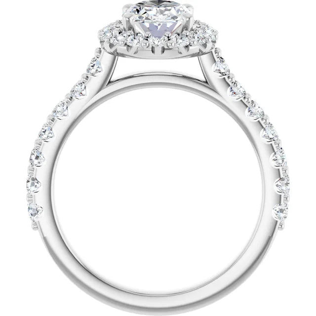 Oval Halo White Gold Style Engagement Ring