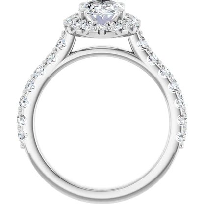 Oval Halo White Gold Style Engagement Ring