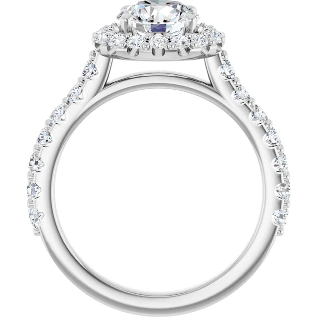Round Brilliant Halo White Gold Style Engagement Ring