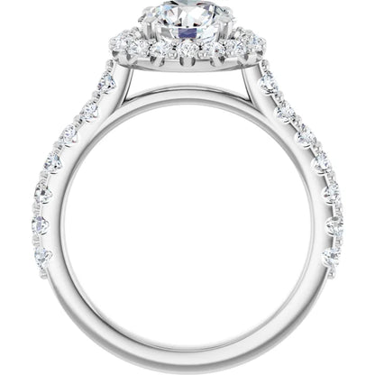 Round Brilliant Halo White Gold Style Engagement Ring