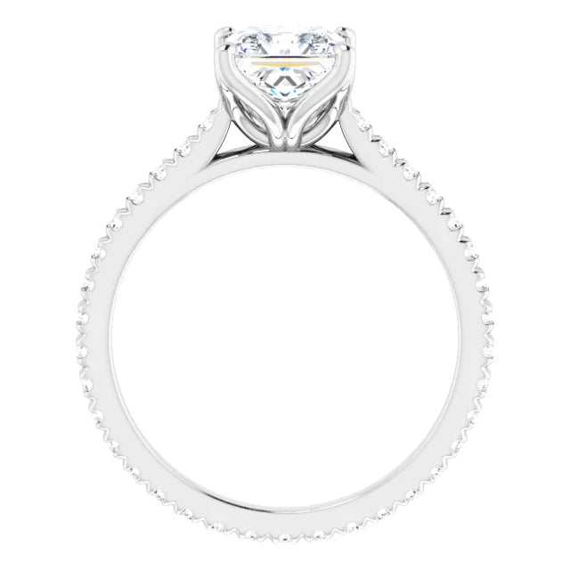 Princess White Gold Claw Set Eternity Style Engagement Ring