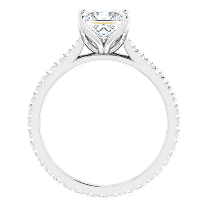 Princess White Gold Claw Set Eternity Style Engagement Ring