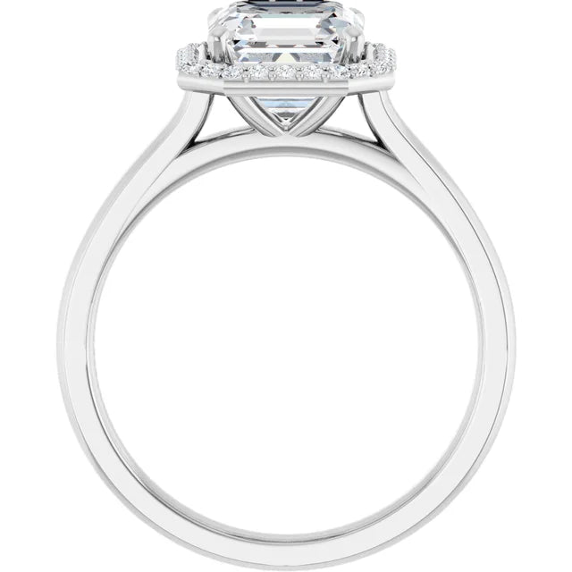 Asscher Halo Style Engagement Ring