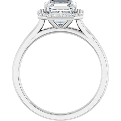Asscher Halo Style Engagement Ring