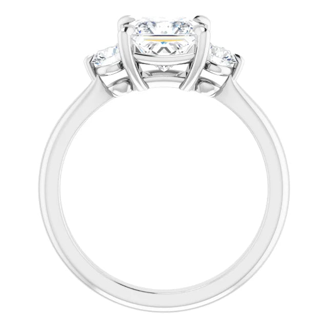 Princess White Gold Accent Engagement Ring