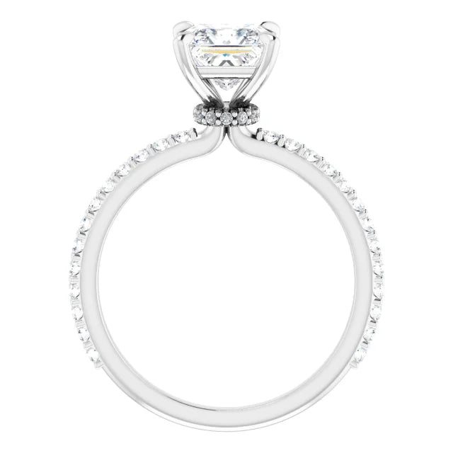 Princess White Gold Claw Set Style Engagement Ring 