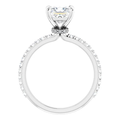 Princess White Gold Claw Set Style Engagement Ring 
