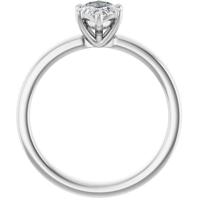 Marquise White Gold Wide Band Solitaire Engagement Ring