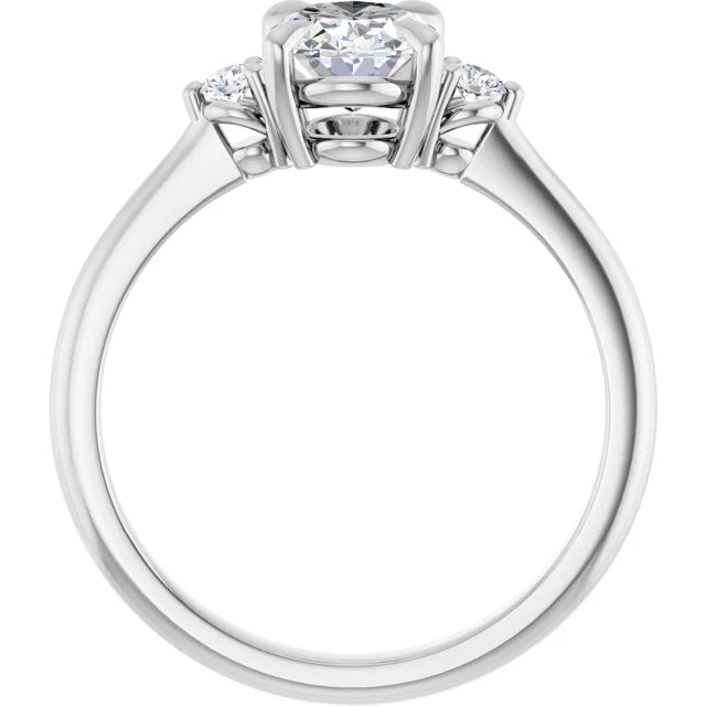 Oval White Gold Accent Engagement Ring