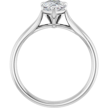 Three Claw White Gold Pear Solitaire Engagement Ring