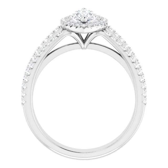 Marquise Halo Style Engagement Ring