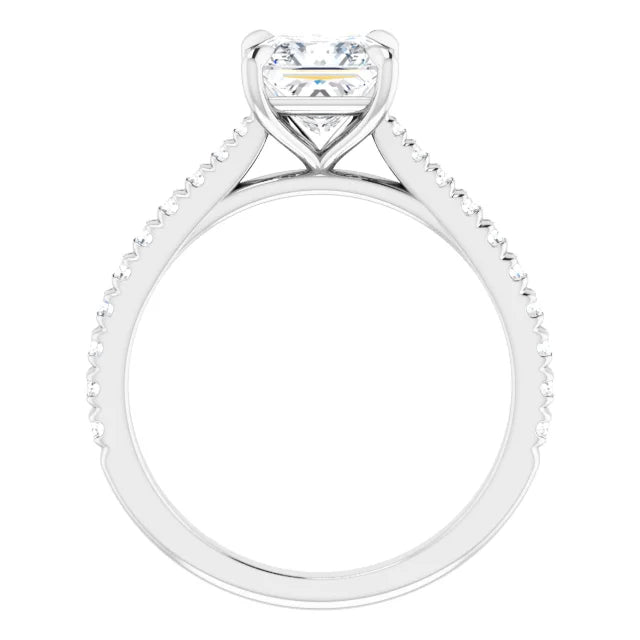 Princess White Gold Claw Set Style Engagement Ring